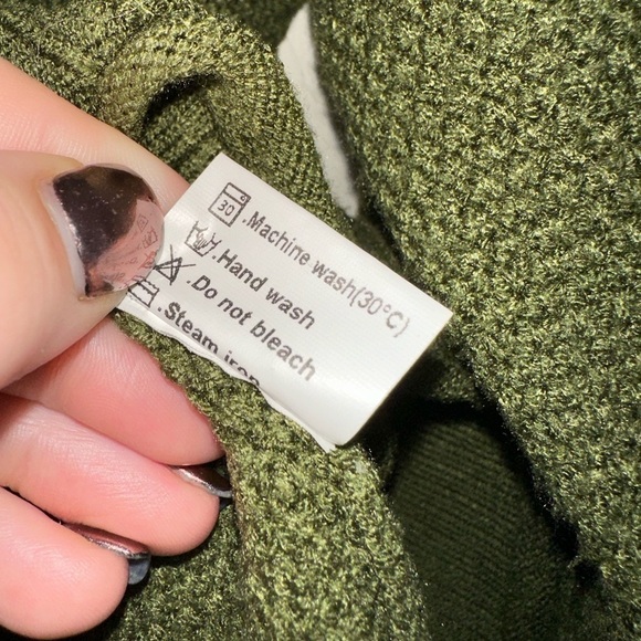 Merokeety women’s green mock neck soft sweater S winter fall cozy - Picture 3 of 7